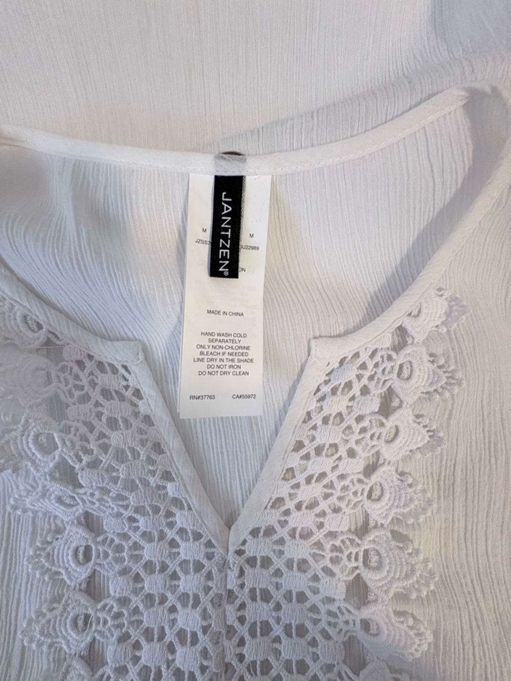 Jantzen White Crochet Trim Tunic Medium Cotton Boho Beach - Picture 7 of 10